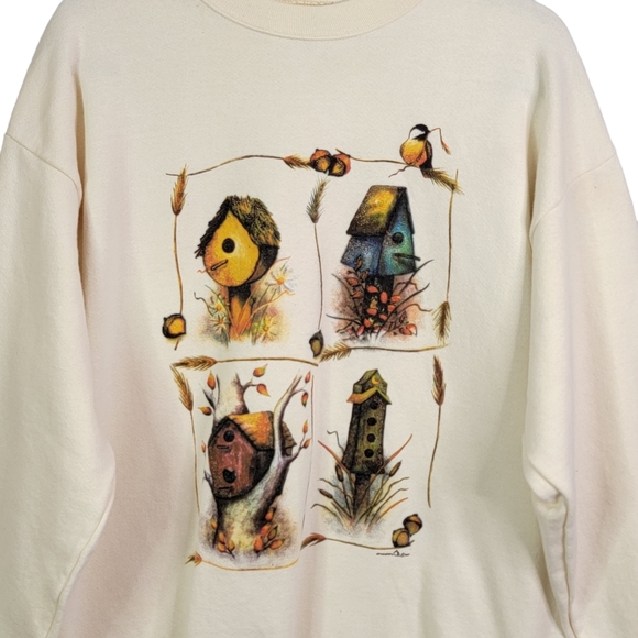 1997 Vintage Birdhouse Graphic Grandma Sweatshirt Crewneck Women's Size L - Picture 3 of 15